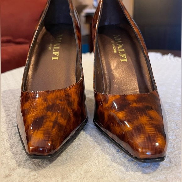 Amalfi by Rangoni tortoiseshell glossy heels Cushioned insoles. Copper brown 6.5 - Picture 6 of 13